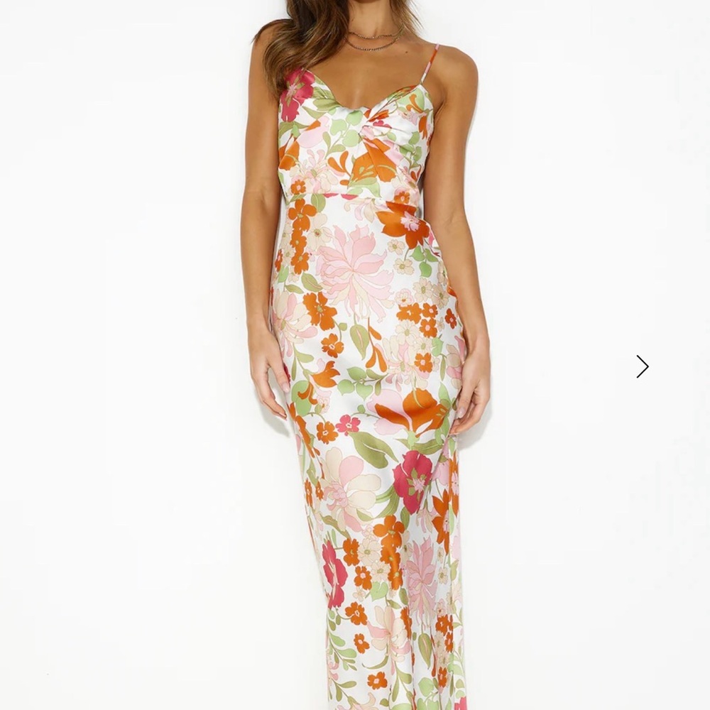 Hello Molly Pink & Orange Floral Slip Maxi Dress